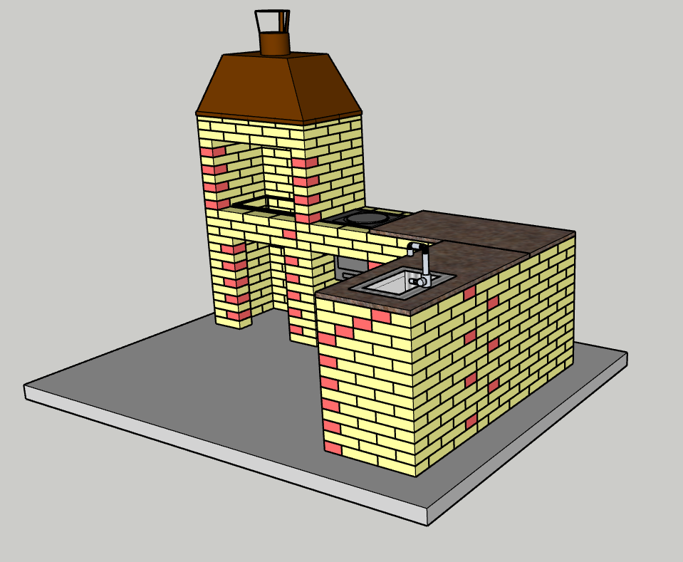 Угловая мангальная зона